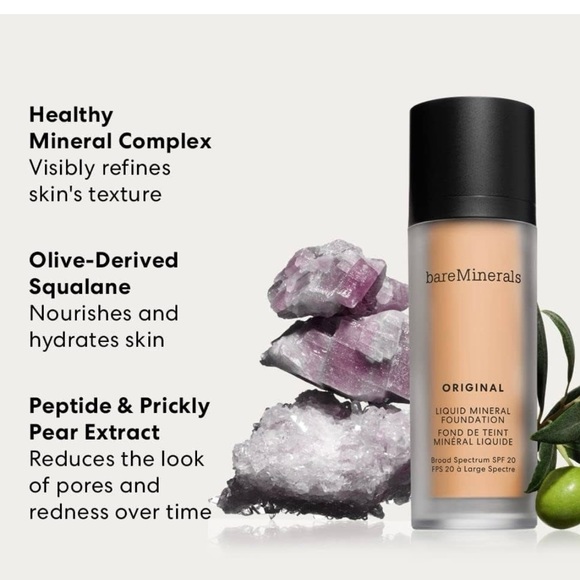 bareMinerals Original Liquid Mineral Foundation Broad Spectrum Spf 20 Medium Tan - Picture 10 of 11